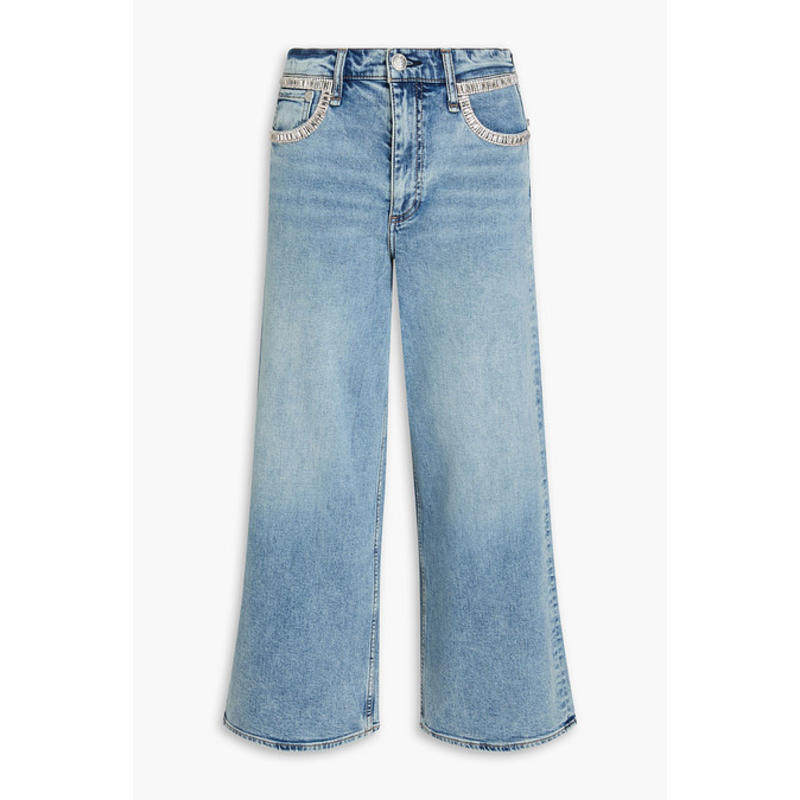 Rag  Bone 女士 牛仔长裤 Andi 水晶装饰高腰阔腿牛仔裤