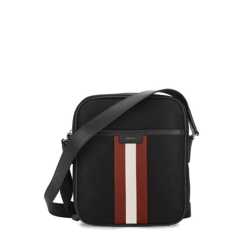 Bally 男士 FW25 单肩包 標誌印花條紋郵差包