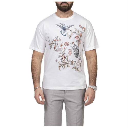 Etro 艾绰 男士 SS26 T恤 花卉刺绣圆领