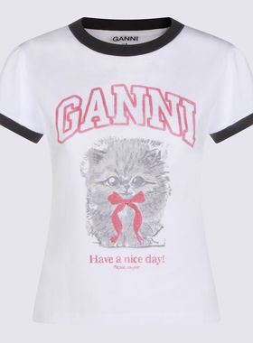 Ganni 女士 SS26 T恤 and Polos T恤白色T恤