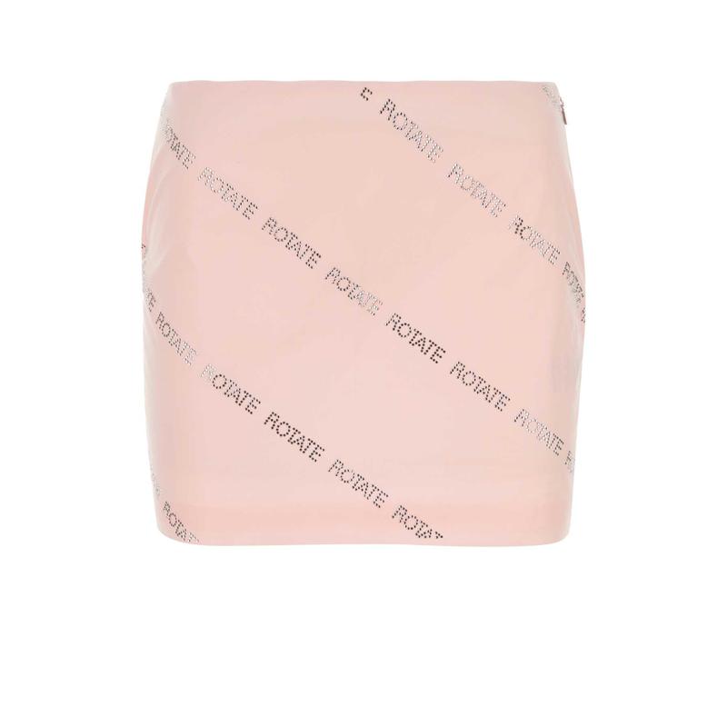 ROTATE 女士 FW23 半身裙 粉蜡笔粉色府绸迷你半身裙