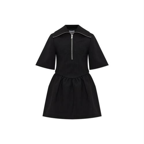 Ganni 甘尼 女士 FW25 短款连衣裙 Ganni 粘合绉布迷你连衣裙