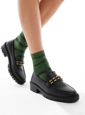 New Look 女士 鞋靴 粗跟便鞋(黑色)