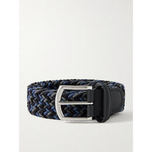 Anderson's 男士 腰带 3.5cm 皮革饰边编织弹性皮带