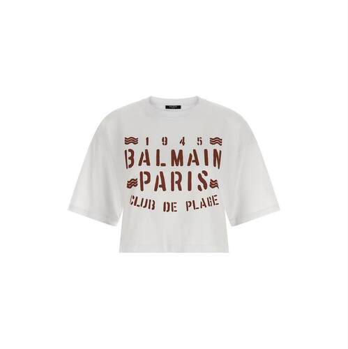 Balmain 巴尔曼 女士 SS26 T恤 'Plage' 印花