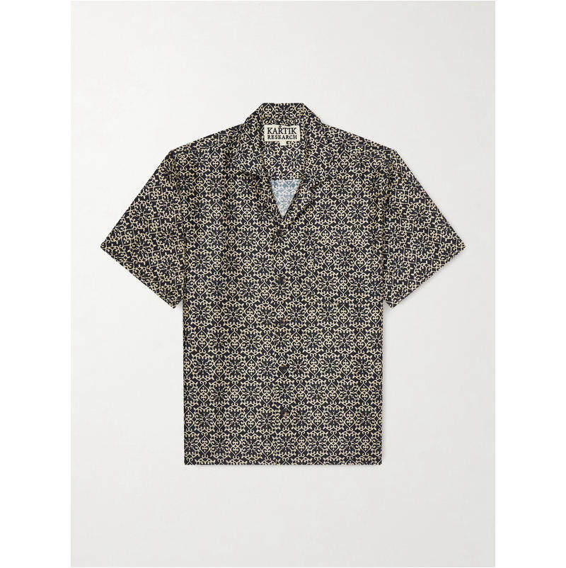 Kartik Research 男士 FW26 衬衫 Camp-Collar 印花真丝