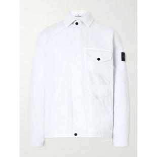 Stone Island 石头岛 男士 夹克 Logo-Appliquéd 棉混纺衬衫式