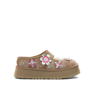 UGG Australia 女士 SS26 芭蕾鞋 棕色绒面革橡胶芭蕾平底鞋