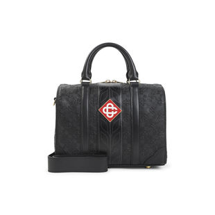 WEEKENDER 行李包 黑色小牛皮迷你交织图案包包 男士 Casablanca