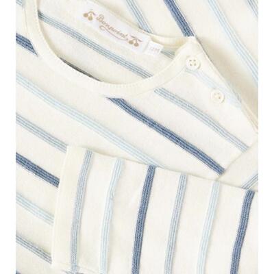 Bonpoint 婴儿 婴儿装 Carl 条纹棉质连体衣童装