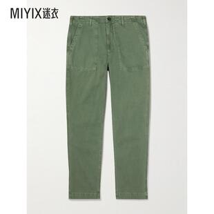 Hartford 男款Fatigue 直筒件染人字纹棉质斜纹呢裤子 迷衣时尚