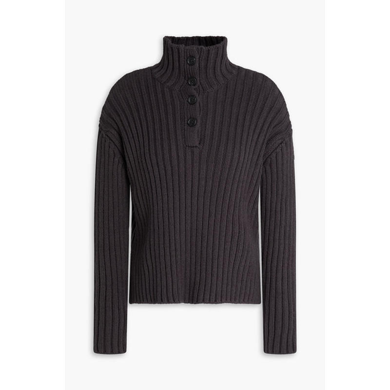 James Perse 女士 毛衣 罗纹棉混纺高领毛衣