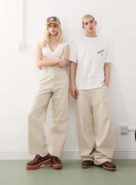 Weekday 中性（成人） 长裤 Astro 男女通款亚麻混纺裤子(米黄色)