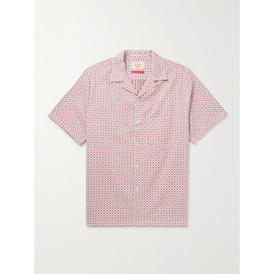 PORTUGUESE FLANNEL 男士 FW25 衬衫 拼贴可拆卸领有机棉提花衬衫