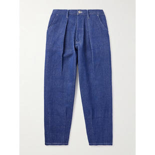 Story mfg. 男士 FW25 牛仔长裤 标致阔腿褶裥有机牛仔裤