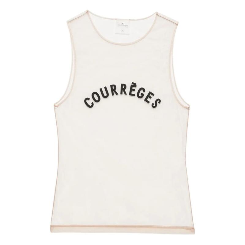 Courrèges 女士 FW25 上衣 印花無袖薄紗上衣