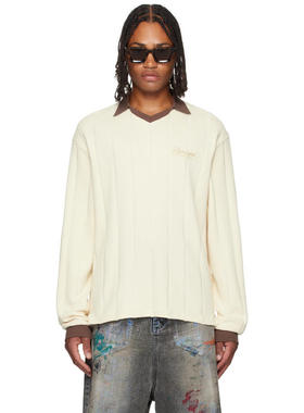 Represent 男士 POLO衫 灰白色 Retro Football 长袖 Polo 衫