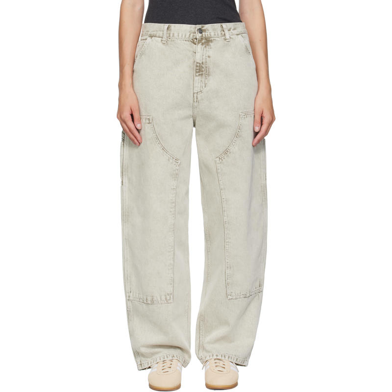 Carhartt WIP 女士 牛仔长裤 灰色 Brandon Double Knee 牛仔裤