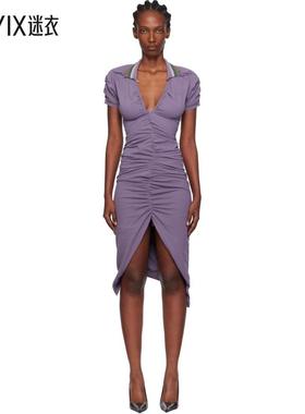 Vivienne Westwood西太后 女款紫色 Pulling 连衣裙 迷衣时尚