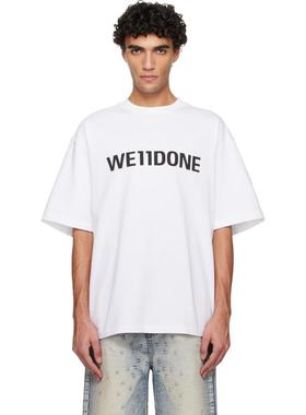 We11Done 男士 SS24 T恤 白色 Large Basic Logo T 恤