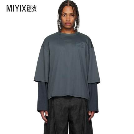 NAMESAKE 男款蓝色 Mayo Oversized Globe Double Sleeve T 恤 迷