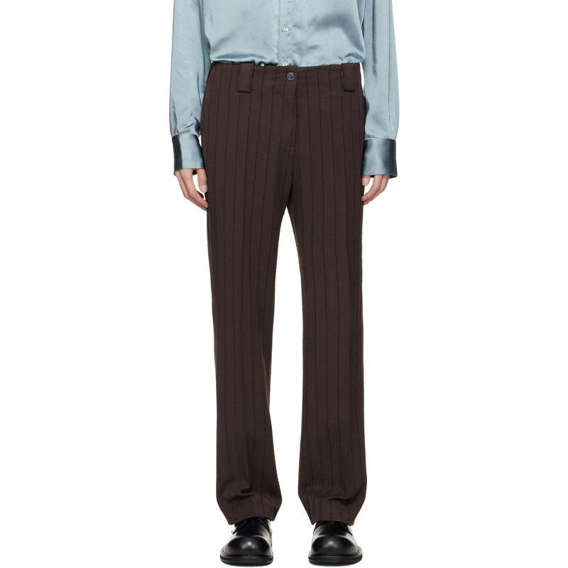 AVAVAV 男士 长裤 棕色 Pinstripe Tailored 长裤