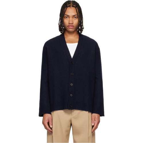 Jil Sander 吉尔·桑达 男士 SS26 开衫 海军蓝 Wool V-Neck