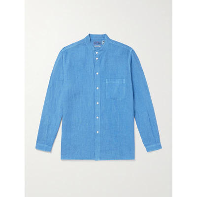 BLUE BLUE JAPAN 男士 FW25 衬衫 旧式衣领亚麻青年布