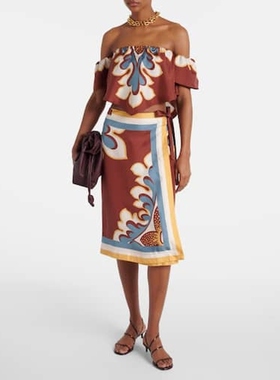 La DoubleJ 女款印花真丝裹裙 迷衣时尚