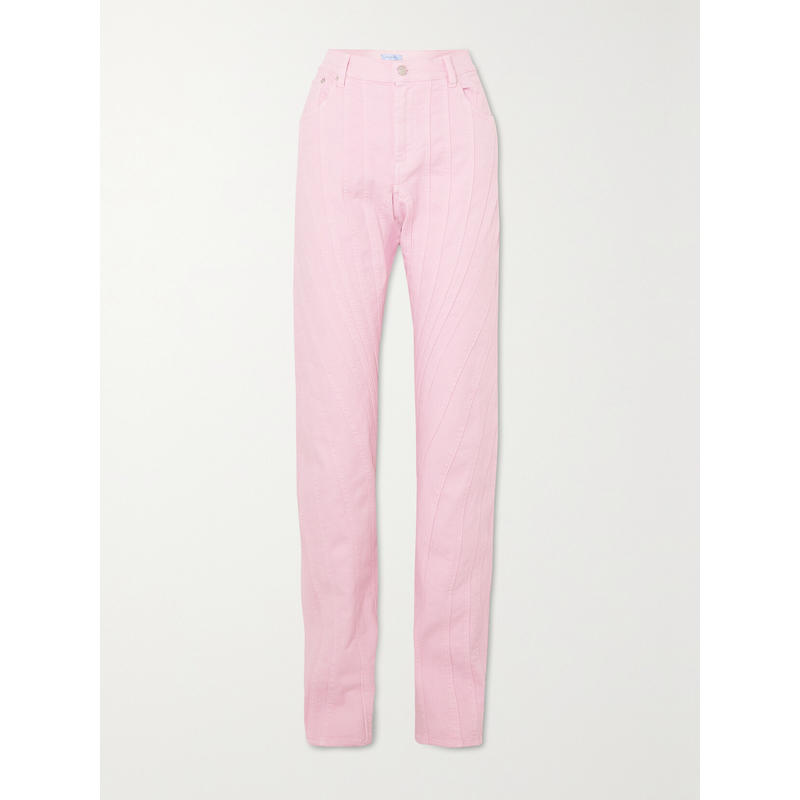 Mugler 女士 牛仔长裤 拼接锥形牛仔裤