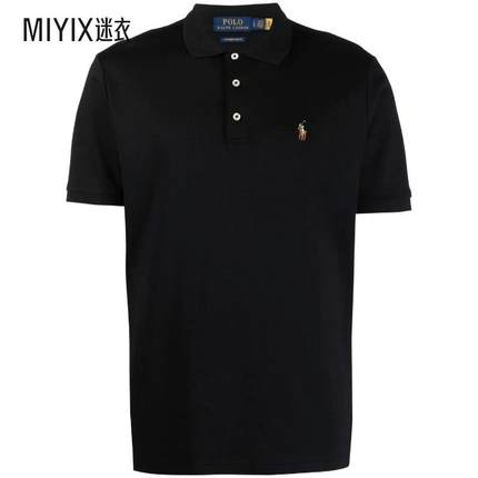 Polo Ralph Lauren拉夫劳伦 男士黑色平纹针织polo衫 迷衣时尚