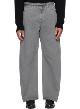 LE17SEPTEMBRE 男士 牛仔长裤 灰色 Garment-Dyed Curved 牛仔裤