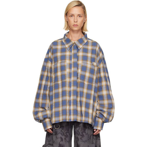 Collina Strada 女士 衬衫 蓝色  黄色 Chason Scrunch