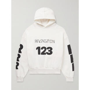 RRR123 男士 SS25 卫衣 USO-123 徽标印花刺绣棉针织连帽衫