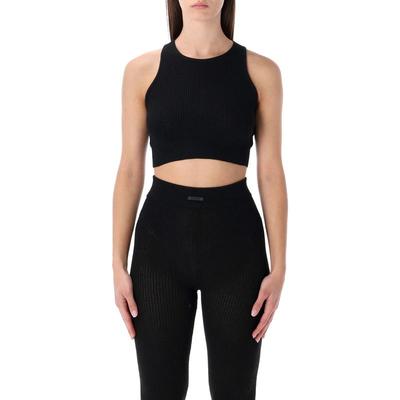 Essentials 女士 背心 Fear of God 基础款华夫格运动黑色背心