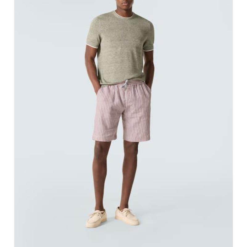 Fedeli 男士 短裤 Alfa 条纹亚麻百慕大短裤,男装,短裤,淘宝优惠券,粉丝福利购,淘宝优惠卷