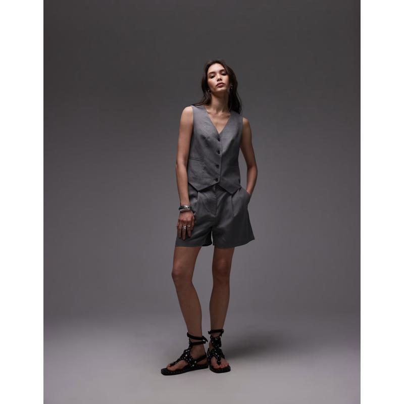 AllSaints 女士 马甲 averie lin 夹克(灰色)