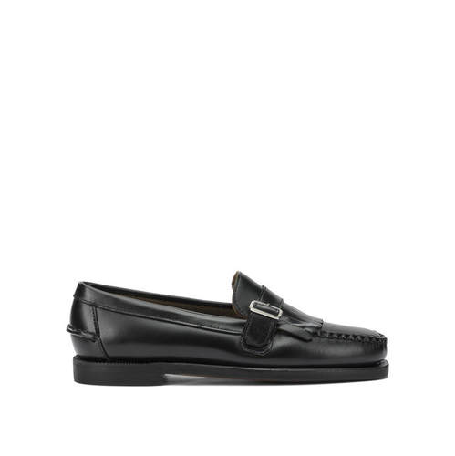 Sebago 仕品高 女士 FW25 休闲皮鞋 黑色皮质乐福鞋