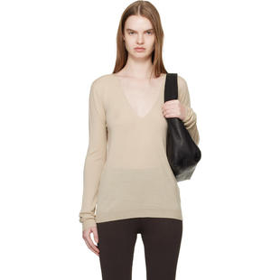 女士 毛衣 Neck Owens Pull 瑞克·欧文斯 Temple Rick 卡其色