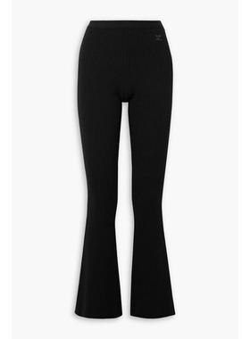 Courrèges 女士 长裤 罗纹针织喇叭长裤