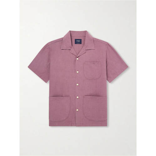Drake's 男士 FW26 衬衫 Camp-Collar 亚麻