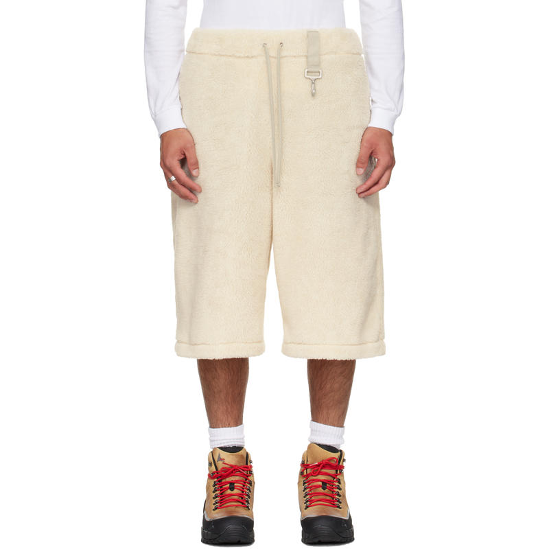Reese Cooper 男士 短裤 米色 Sherpa Fleece Wide Leg 短裤