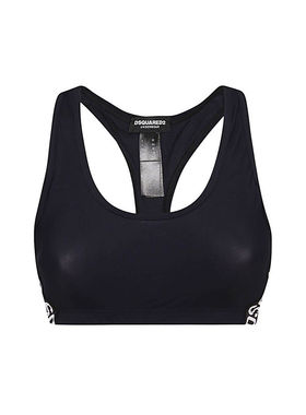 DSQUARED2/D2次方 女士 文胸 ICON 黑色弹力条带运动文胸