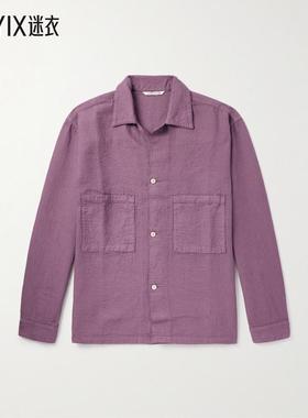 A Kind Of Guise 男款Sayan 件染褶皱棉质衬衫式衬衫 迷衣时尚