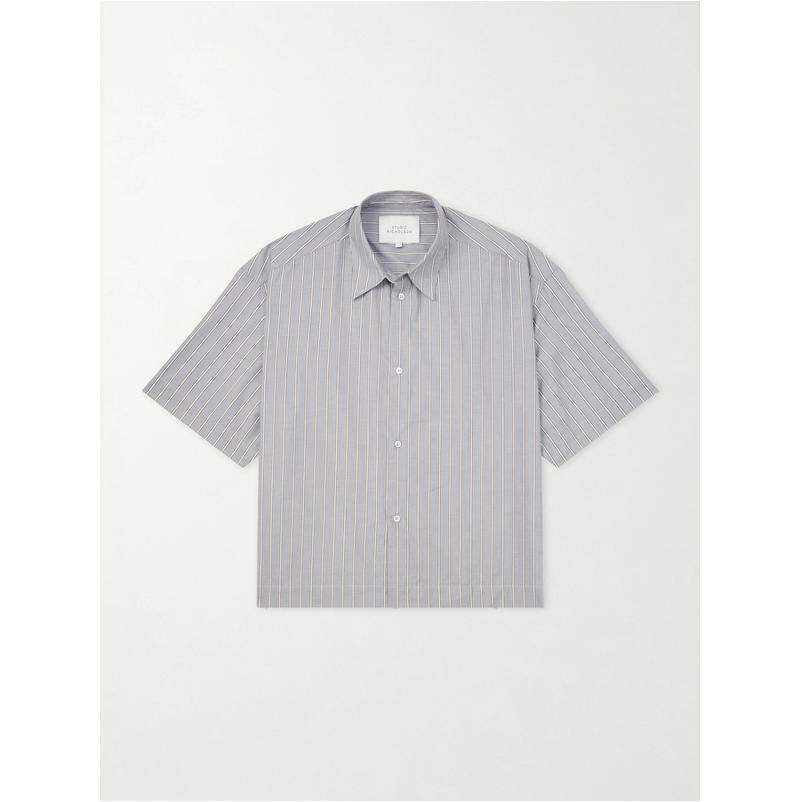 Studio Nicholson 男士 FW26 衬衫 Sanko 条纹棉质府绸图片