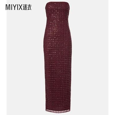 ROTATE 女款钉珠长款连衣裙 迷衣时尚