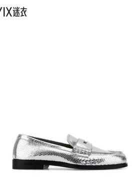 【早秋新品】DSquared2D2次方 女款Neoclassic 银色皮质乐福鞋