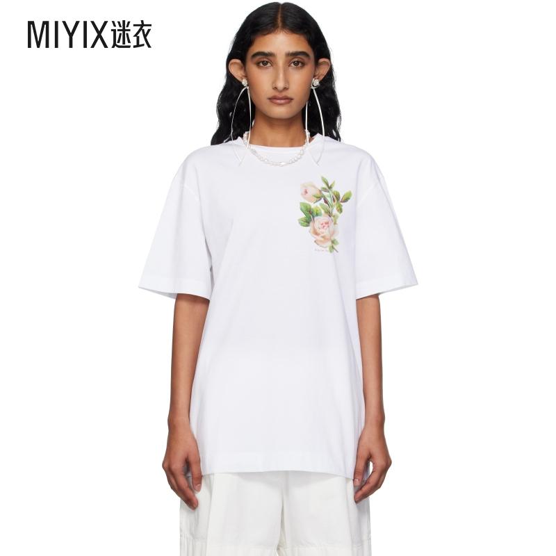 Simone Rocha 女款白色 Rose Bouquet T 恤 迷衣时尚