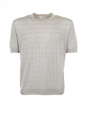 Paolo Pecora 男士 SS24 T恤 浅褐色棉质真丝T恤