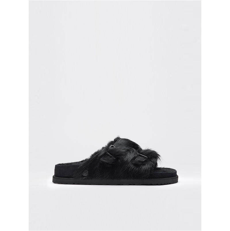 Birkenstock 勃肯 女士 CO 凉鞋 ZURICH 毛羊皮皮草黑色